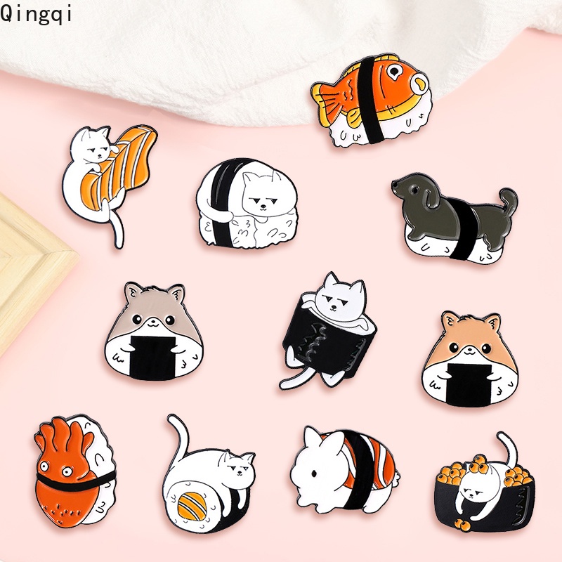 Bros Pin Desain Kartun Sushi Kucing Untuk Dekorasi Tas Denim Pria Dan Wanita