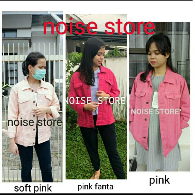 Jaket Jeans Pink Muda Oversize Premium Quality