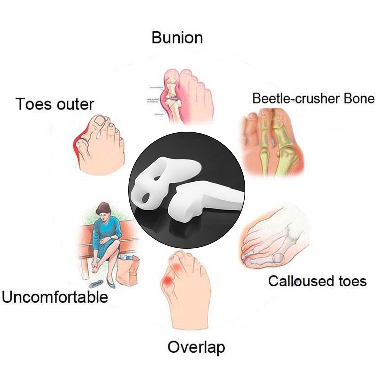 Separator Jempol Kaki Bahan Silica Gel untuk Pedicure