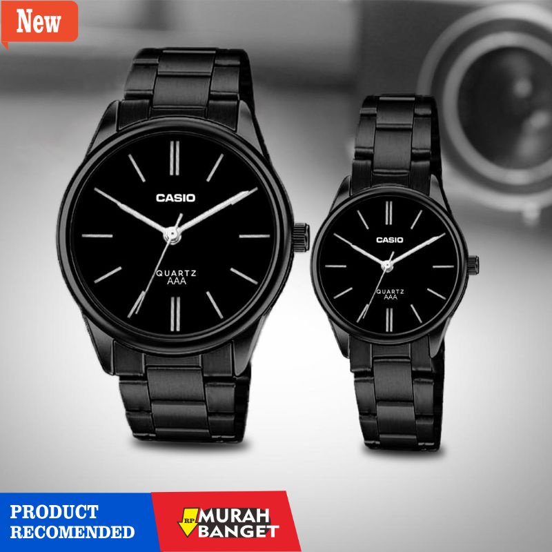 Jam tangan couple terbaik- COD Jam Tangan Cauple kasual  Pria/Wanita Casio Rantai Free Batre