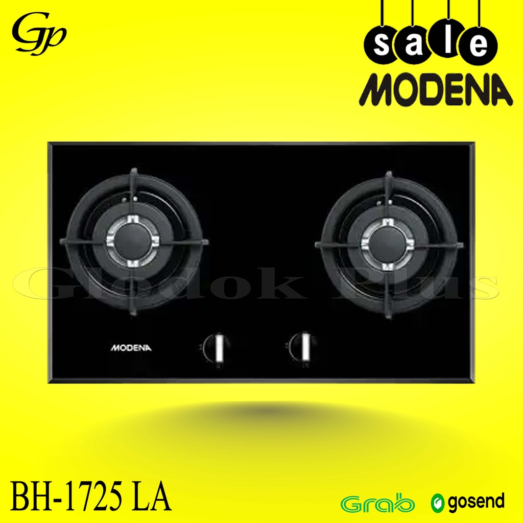 MODENA BH 1725 LA Kompor Tanam Built-In Hob Gas 70cm 2 tungku Burners bh1725la 1725la kuningan