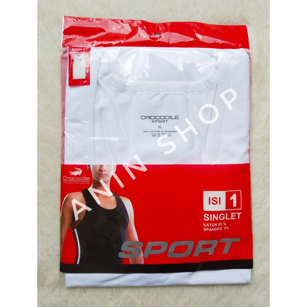 Singlet Crocodile SPORT PUTIH  | Tangtop Pria Dewasa | Kaos dalam | Crocodile | Tngtop