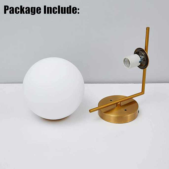 Nordic Lampu Hias Dinding Model Antik Bola kaca 220V untuk Koridor &amp; Kamar Tidur frame besi antik vintage wall Nordic glass ball lamp Modern Led Light Gold Glass Ball Wall Lamp Living Room Bathroom Bedroom Bedside Entrance Porch Indoor Lighting Decoration