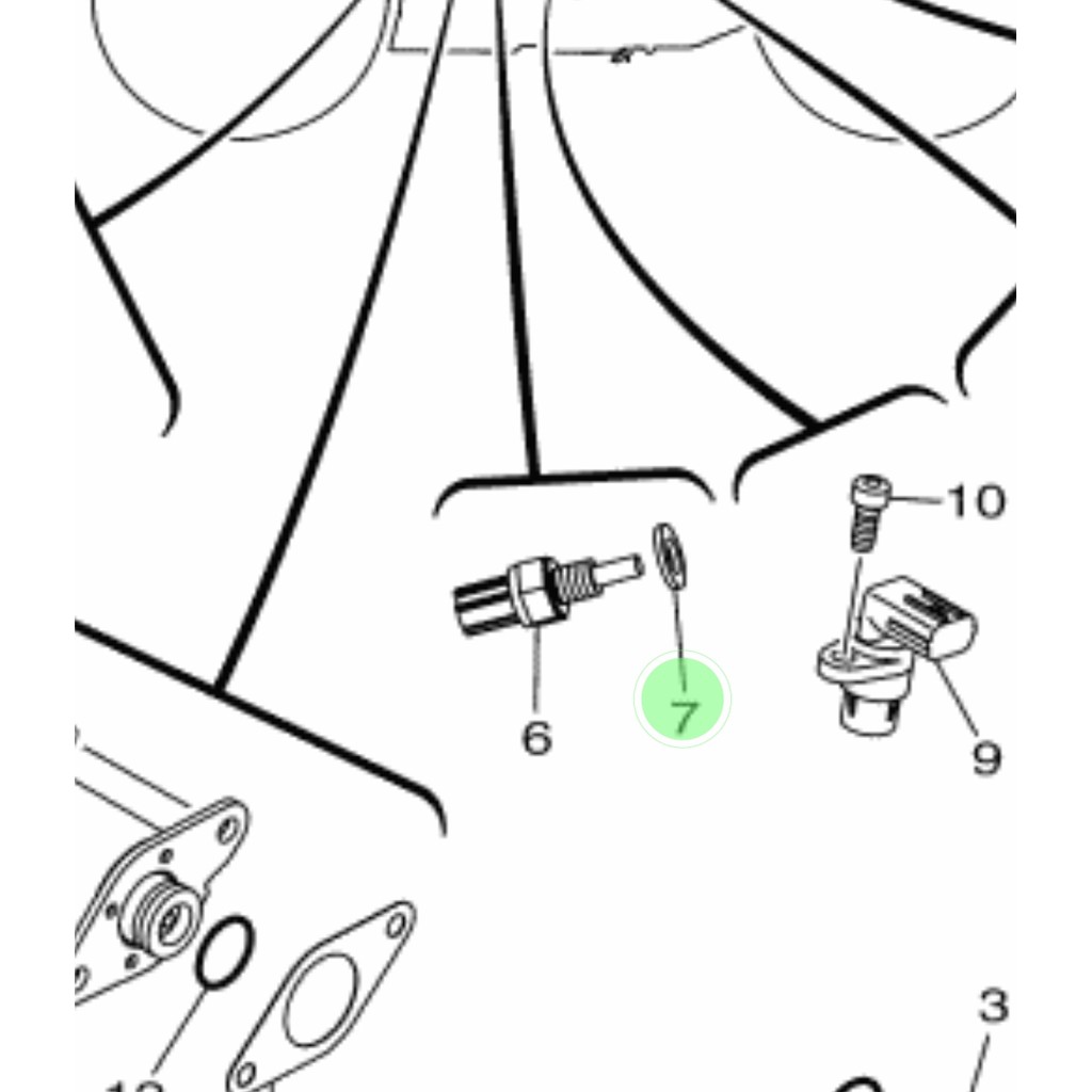 RING GASKET THERMOSENSOR THERMO SENSOR SUHU MIO M3 S Z SOUL GT FINO XRIDE GEAR 125 FREE GO FREEGO FAZZIO ORIGINAL YGP