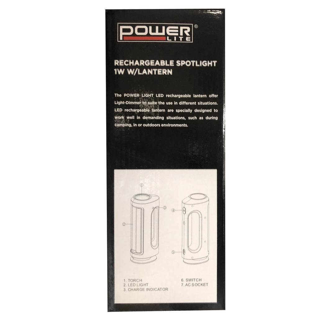 Powerlite Rechargeable Lampu Emergency Senter Dengan Lentera Daya 1 Watt