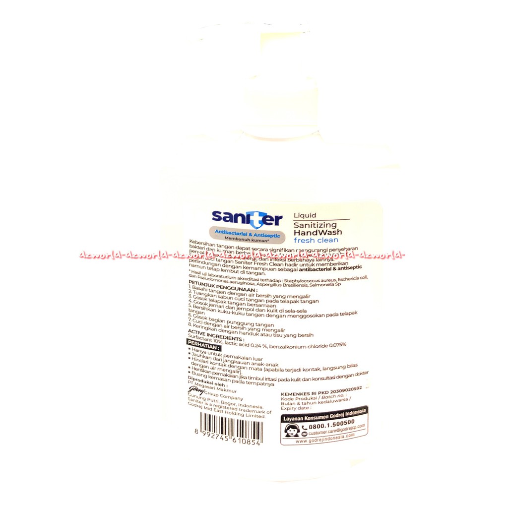 Saniter Liquid Sanitizing Handwash Sabun Cair Anti Bacterial 250ml Anti Bakteri