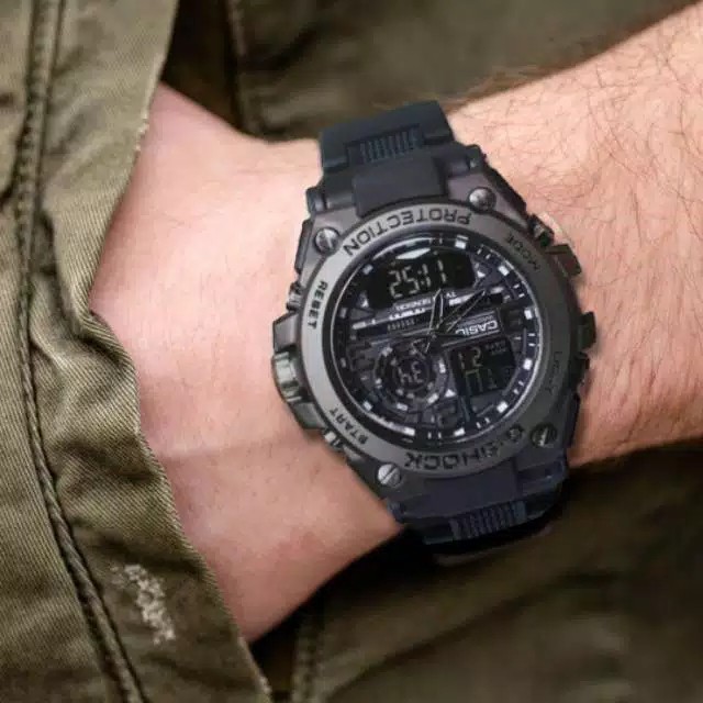 Original ANTI AIR READY JAM TANGAN GSHOCK CASIO GST8600 FULL BLACK METAL Premium Kekinian