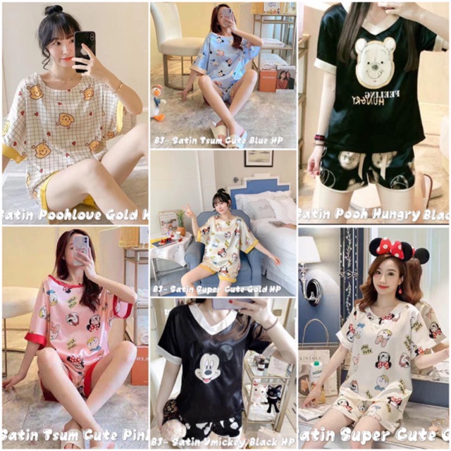 Piyama satin import / baju tidur wanita / piyama pp satin premium import / piyama hp