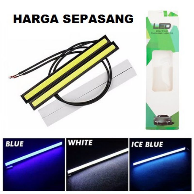 Lampu LED Plasma Strip DRL Panjang 17 CM COB Strip Grill Mobil Motor