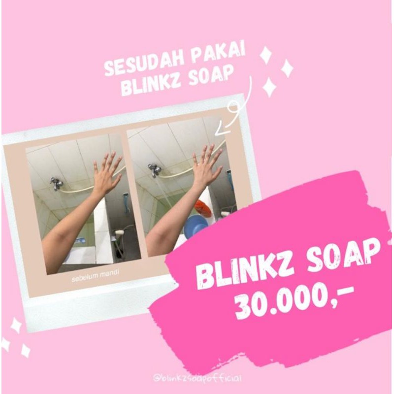 Blinkz soap whitening sabun pemutih tubuh blinkzsoap blink BPOM aman busui bumil COD mencerahkan memutihkan tubuh colagen kolagen