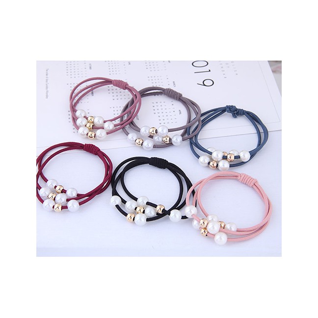 LRC Ikat Rambut Fashion Powder Pearl Hair Ring A5797X