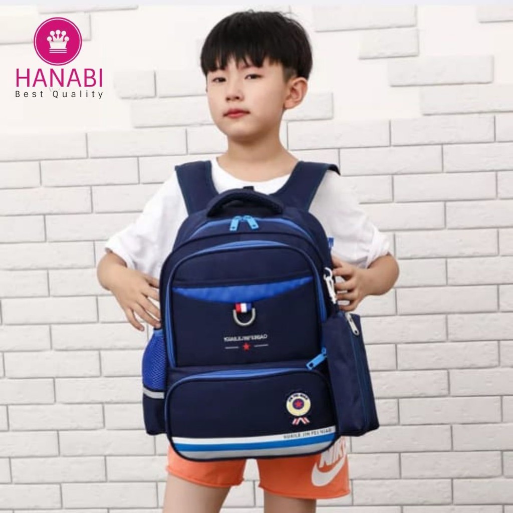 HANABI tas ransel sekolah anak cowo 2in1 MELVIN tas jalan jalan