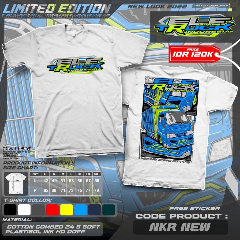 KAOS TRUCK NKR TERBARU BAJU KAOS TRUCK DEWASA NKR KAOS TRUCK ORIGINAL RFOUR SABLON PLASTISOL PREMIUM DISTRO