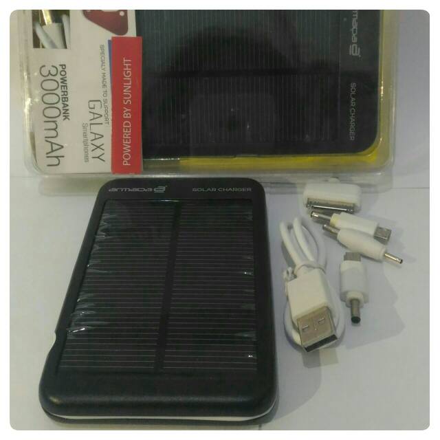 POWER BANK SOLAR CHARGER ARMADA 3000 MAH POWERED BY SUNLIGHT GALAXY SMARTPHONES