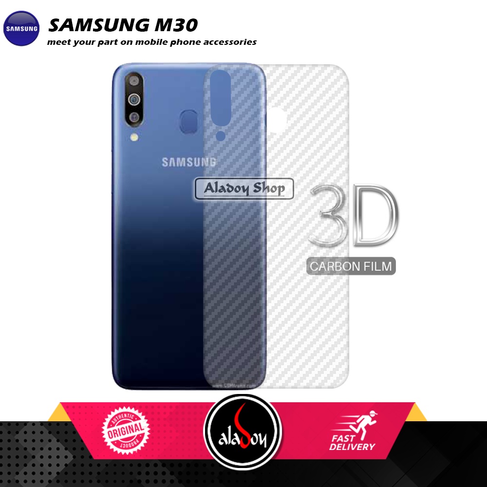 PAKET 3 IN 1 Tempered Glass Layar Samsung M30 Free Tempered Glass Camera dan Skin Carbon