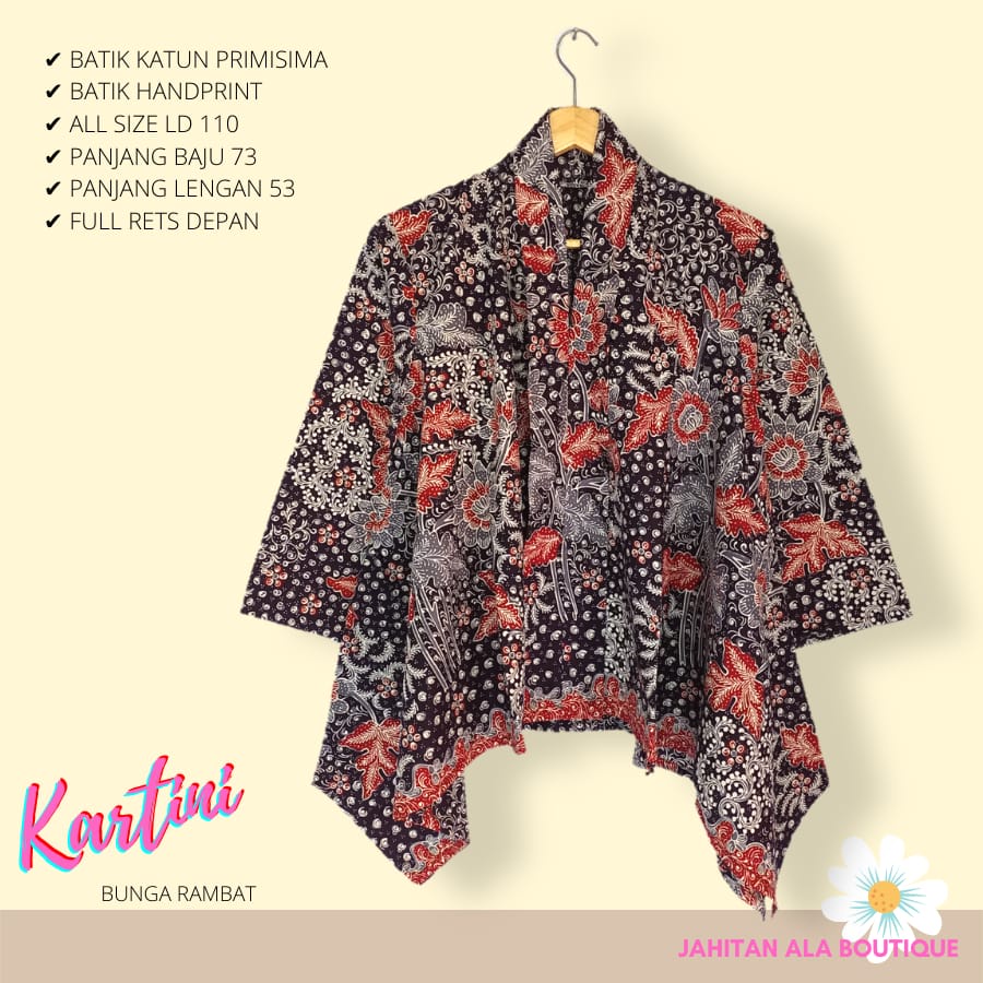 Blus kartini katun batik solo atasan kerja dan resepsi trendy