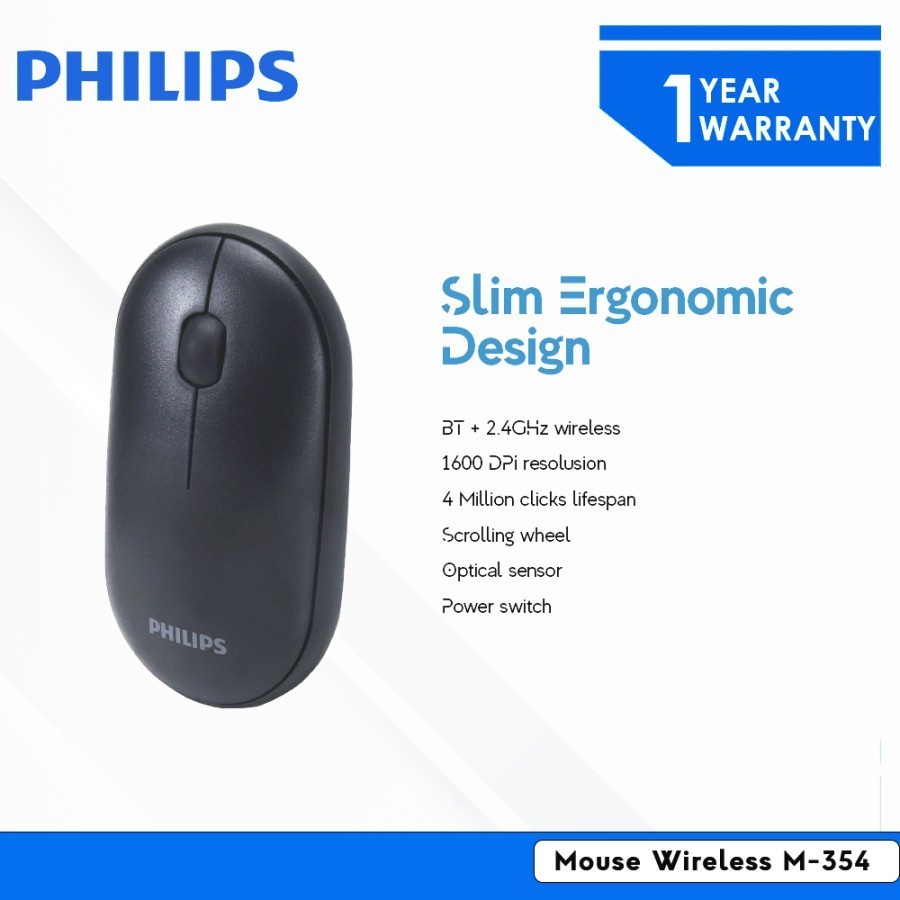 Philips M354 Mouse Bluetooth + Wireless M-354