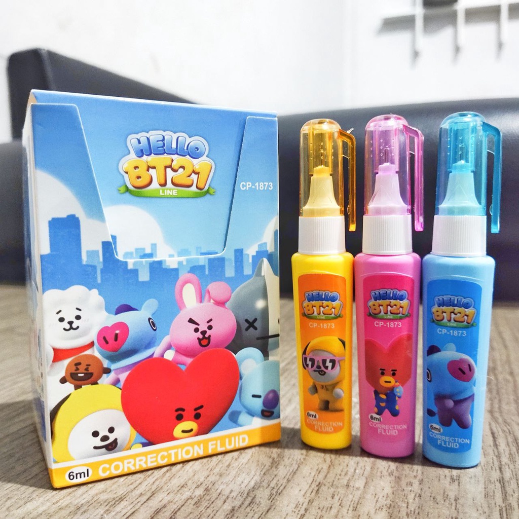 

Stipo Tipe X Correction Pen BT21 1873 / 1875 Tipex karakter / bergambar bijian / satuan ecer 1pcs