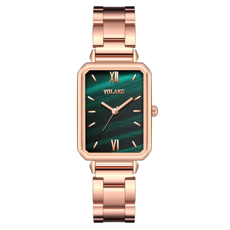 Jam Tangan Wanita A0103 Jam Tangan Gelang Baja Hijau Malachite