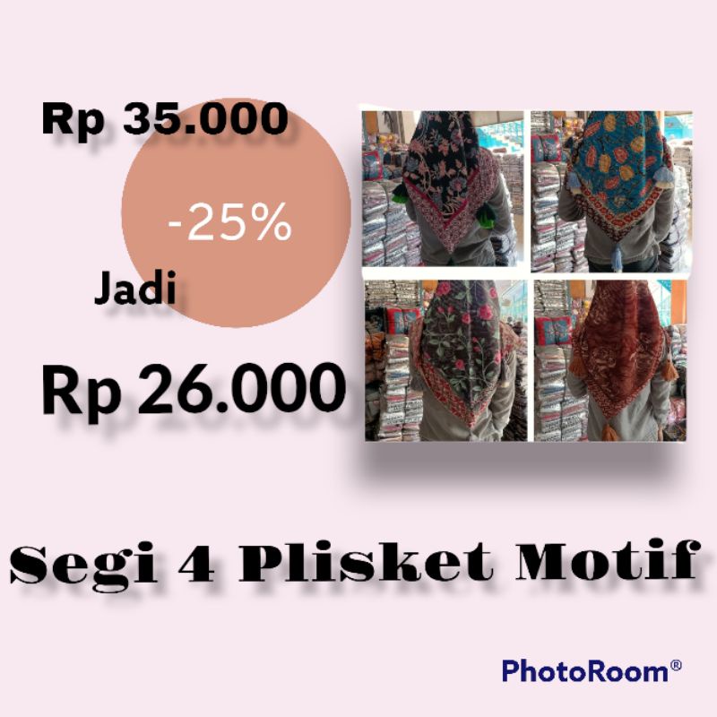 Segi Empat Plisket Motif