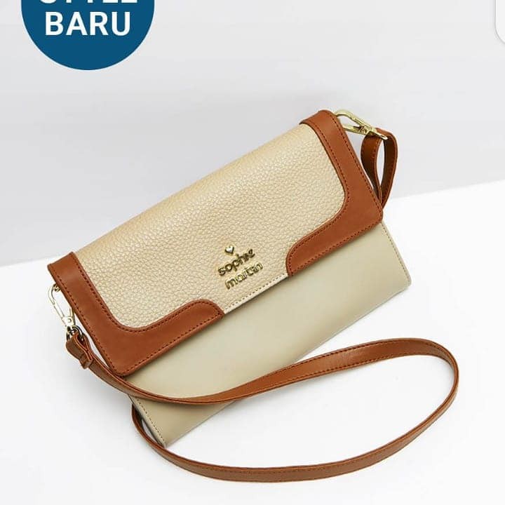 BRICILLA WALLET Sophie Martin Promo Sophie Paris Dompet panjang selempang wanita clutch kulit cream