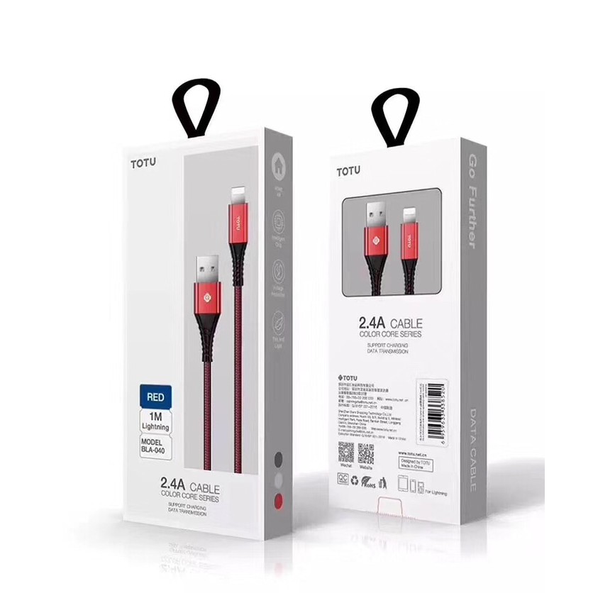 KABEL  FAST CHARGING TOTU 2,4A IPHONE 1M