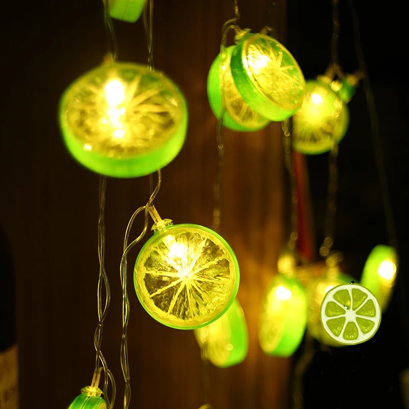 (2M) Lampu String Led Bentuk Irisan Lemon Tenaga Baterai Untuk Dekorasi Natal