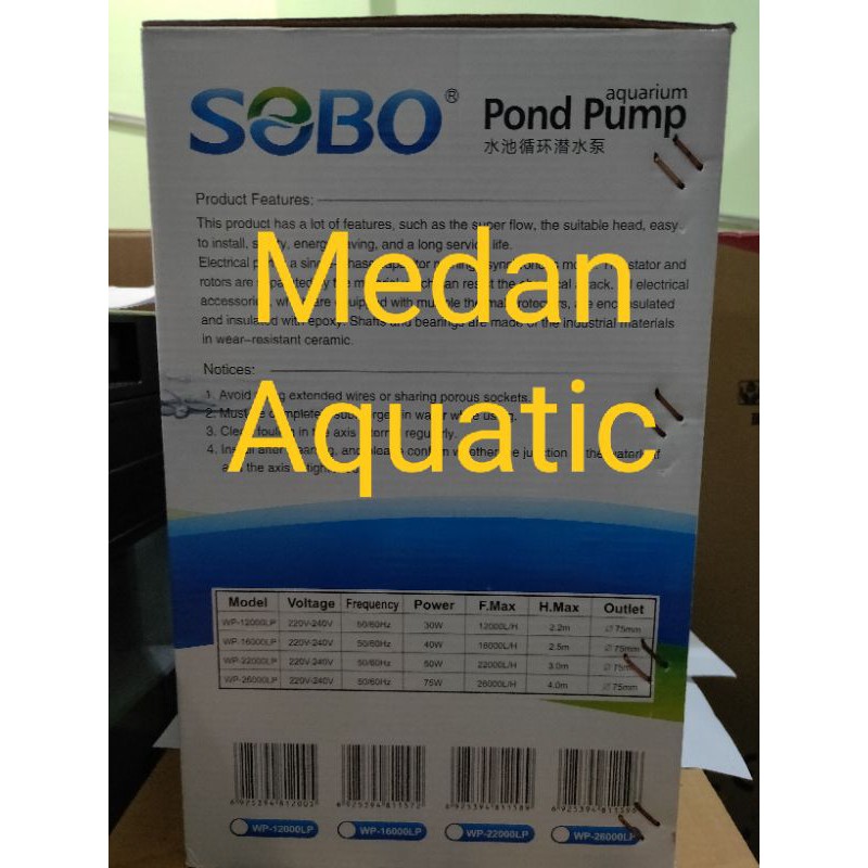 Sobo WP 26000LP Pompa Celup Aquarium Kolam Hidroponik