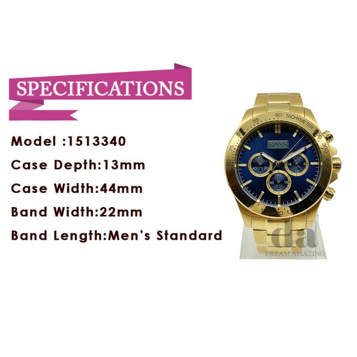 Jual Hugo Boss 1513340 Ikon Blue Dial Stainless Steel Men's Watch  Indonesia|Shopee Indonesia