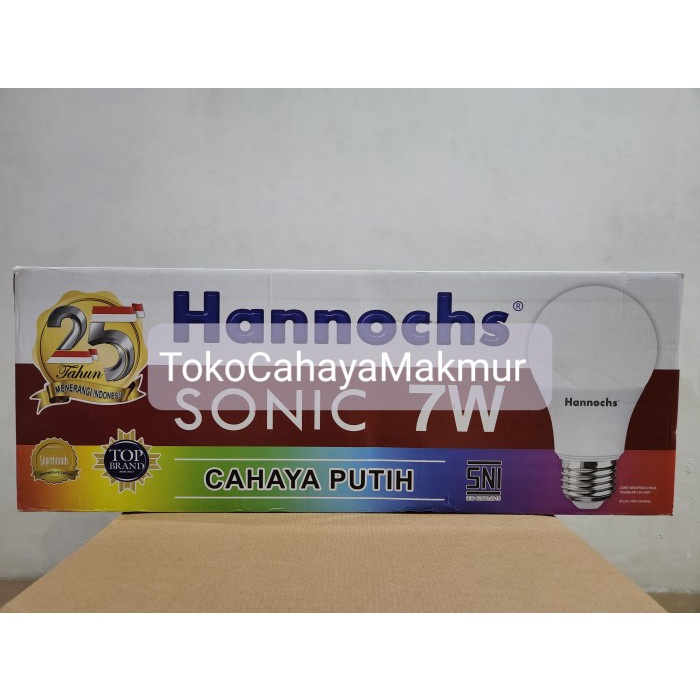 Lampu Bohlam LED Sonic 7w 7watt Hannochs Cahaya Putih 1 DUS 100Pcs