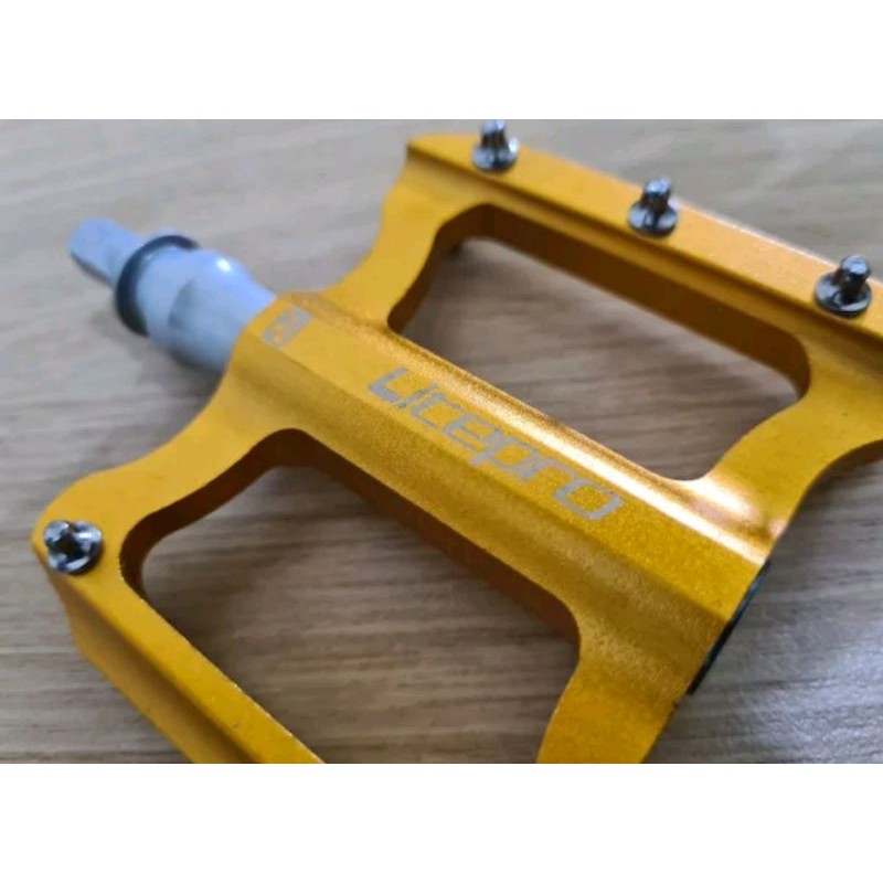 Pedal Qr Litepro Warna gold kuning emas - Pedals Quick Release Sealed Bearing Lite Pro pedal sepeda