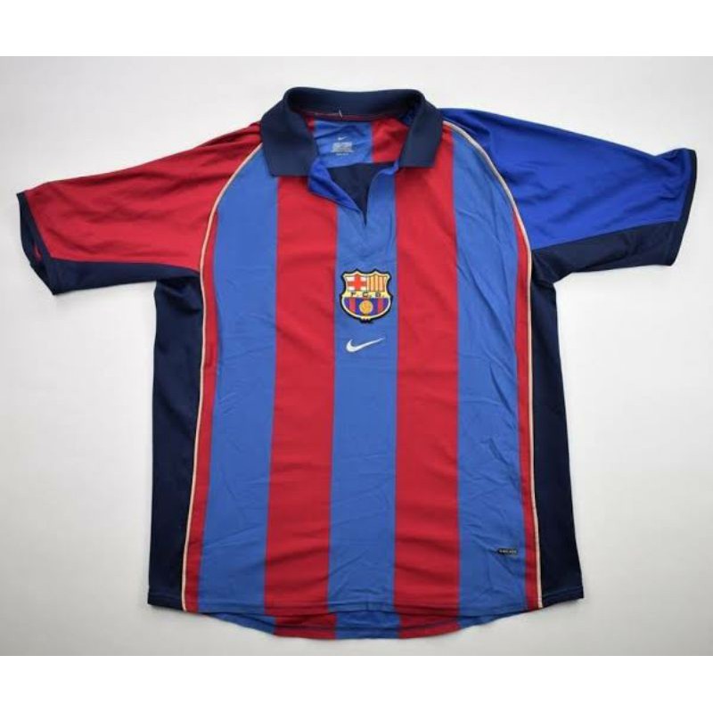 Jersey kaos Barca. Barcelona_ 2001 - 2002 retro Grade ori