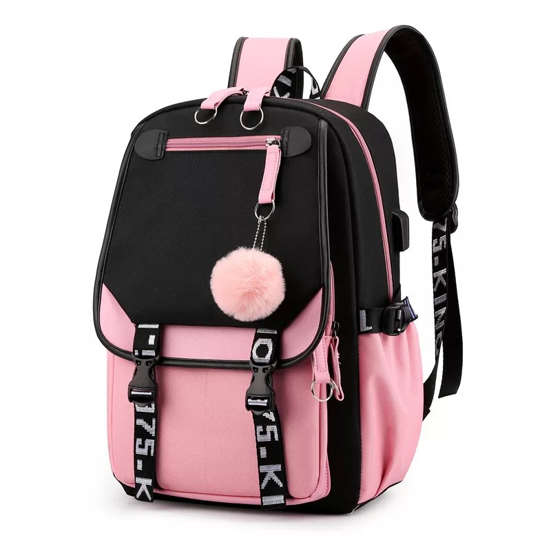 RR JIHAN - Tas Sekolah SD SMP SMA Ransel Backpack Stylish Pria Wanita-JIHAN PINK