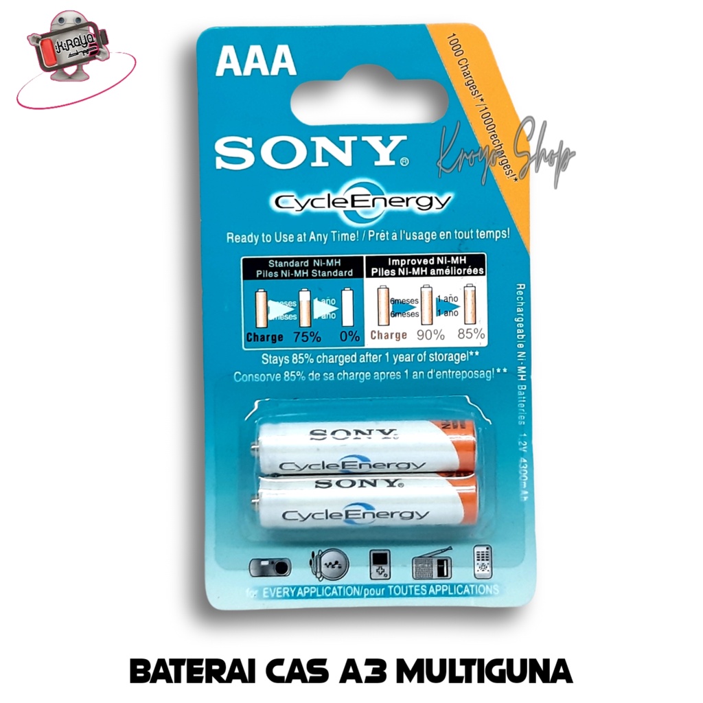 Baterai Cas AAA NI-MH 1.2V-4300mAh Untuk Timbangan Digytal, Alat Kesehatan Paket 2pcs