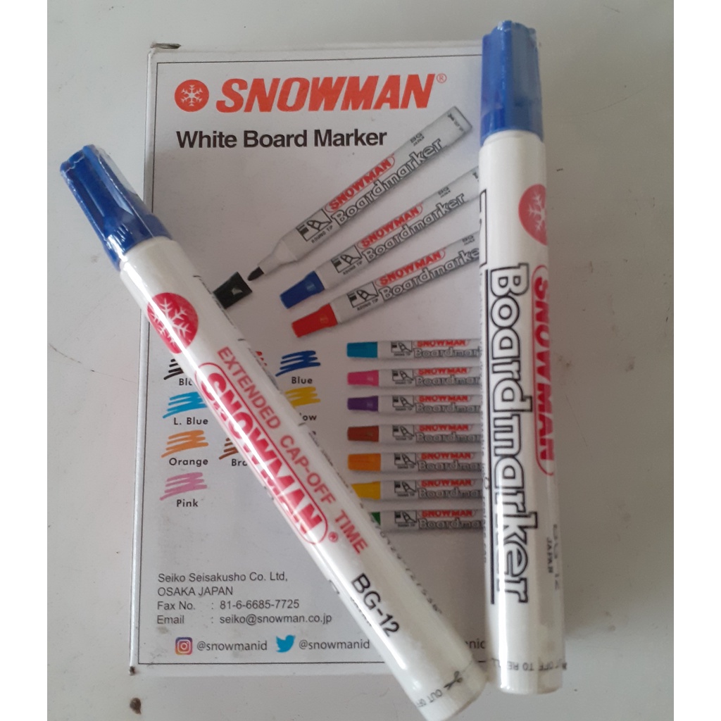 

Spidol Board Maker Biru Merk Snowman