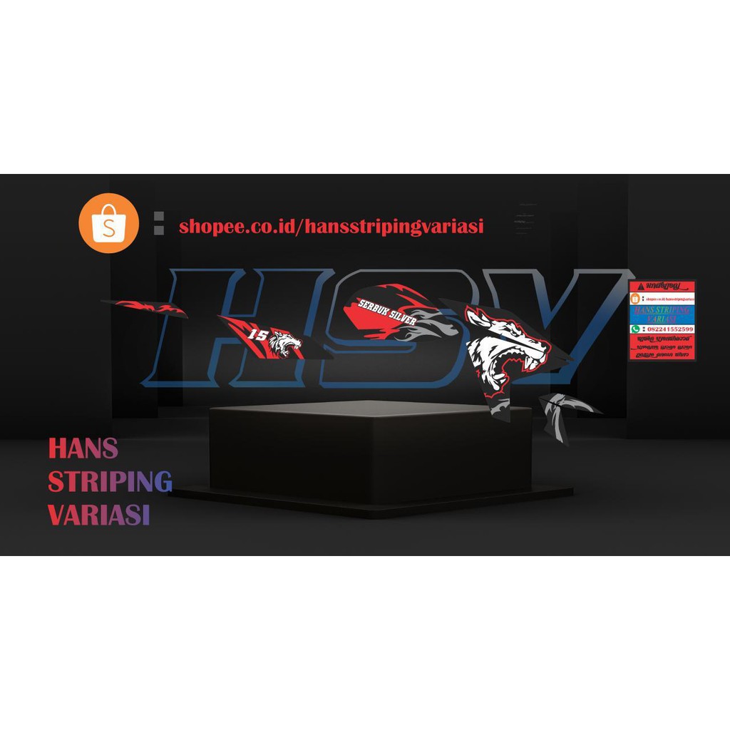 striping stiker decal New Vixion Lighting NVL serigala