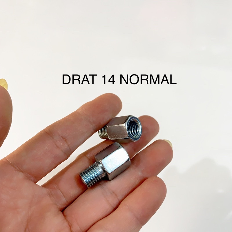 Baut sambungan spion peninggi spion Honda Yamaha Drat 14 ulir kanan kiri