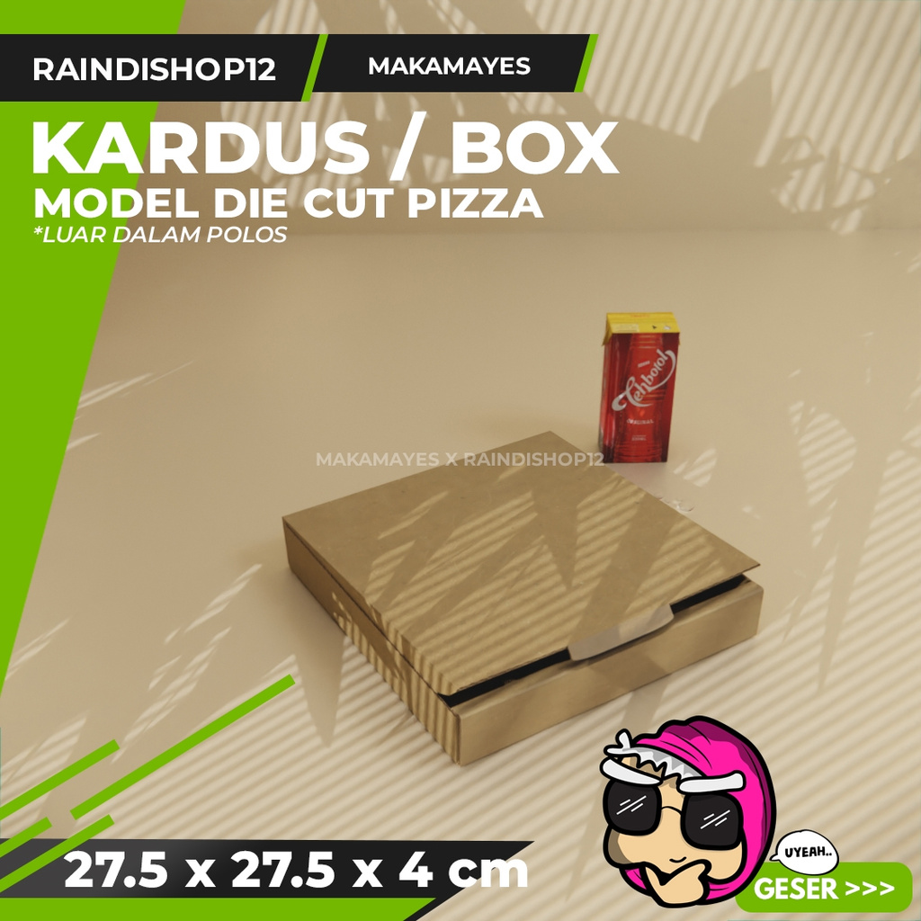 

(MIN 5 PCS) BOX 27.5 X 27.5 X 4 CM KARDUS DIE CUT PIZZA KEMASAN PACKAGING KADO