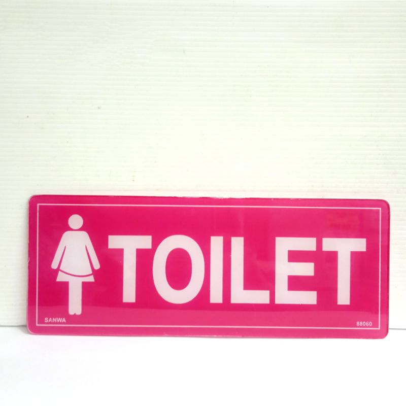 

sign akrilik toilet wanita pink/sign board sansan wawa