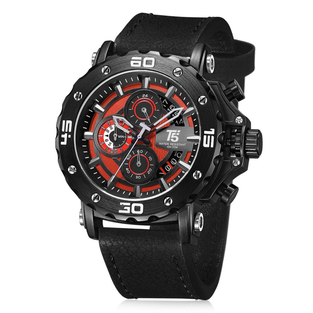JAM TANGAN PRIA WANITA | RANTAI | KULIT | KARET | MURAH | PRIA T5  H 3641G LIMITED EDITION STRAP LEA