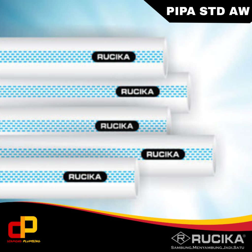 Pipa PVC RUCIKA 6" inch tipe AW PUTIH STD / Pralon AW panjang 4 meter