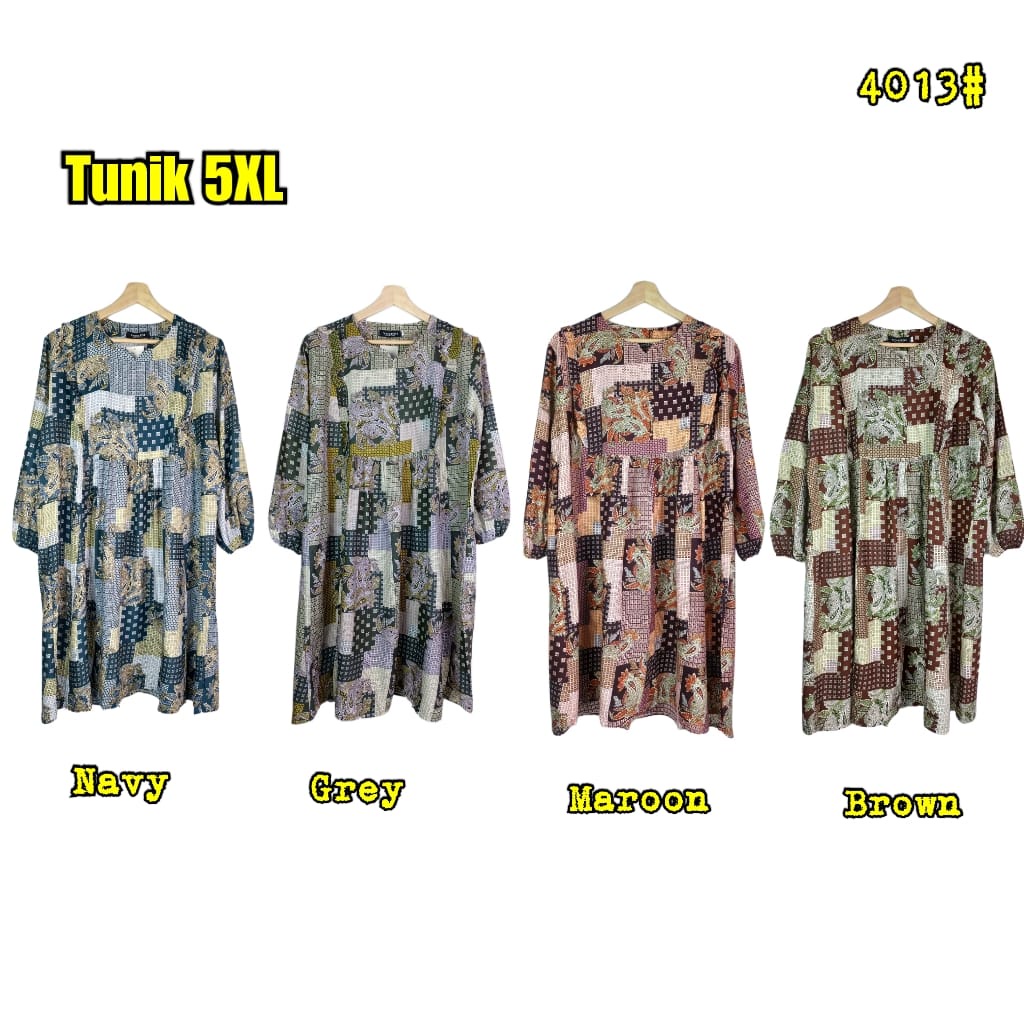 JOSJOLI_STORE/4016-4017 Tunik Rayon Sakura/Tunik Wanita Dewasa Jumbo 4XL LD 120CM 5XL LD 130CM