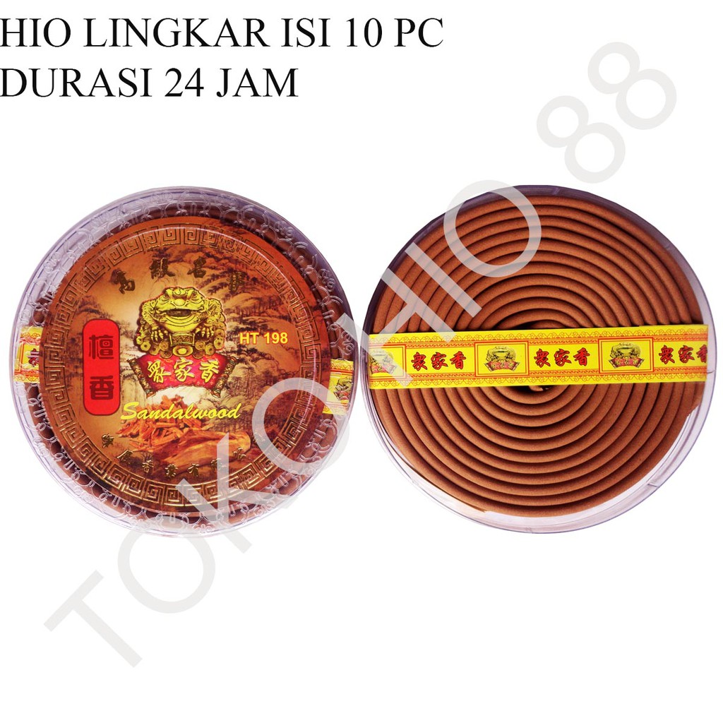 Hio Dupa Lingkar lilit Coil Putar Bulat Kodok Mas Super Bagus 24 jam Cendana Sandalwood Sandal Wood