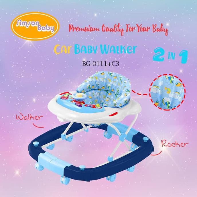 Simson Baby Baby Walker 2 In 1 - Termurah 