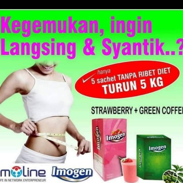 Imogen green coffee dan imogen strawberry