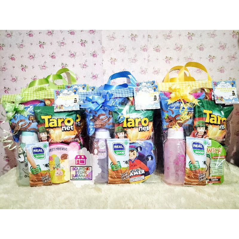 Souvenir ultah Botol Fliptop Lunchbox / Paket snack dan souvenir ultah / Snack Ultah surabaya / bingkisan snack murah