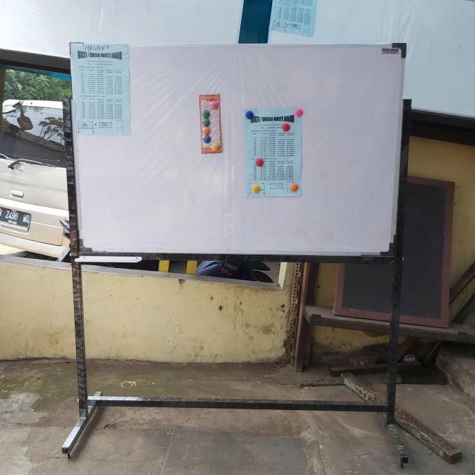 

whiteboard standing double face - magnet dan softboard 80 x 120cm
