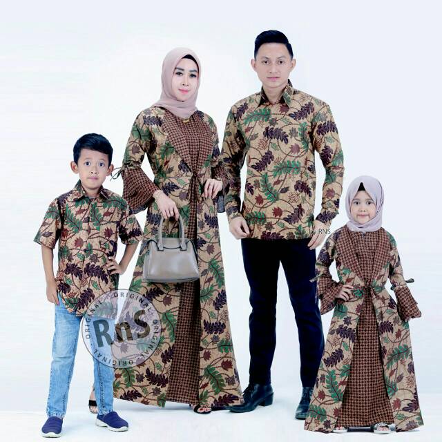 WOU BATIK COUPLE Busui Sibulan Family Model Gamis Adipati Keluarga Anak Cewek dan Cowok - KG053
