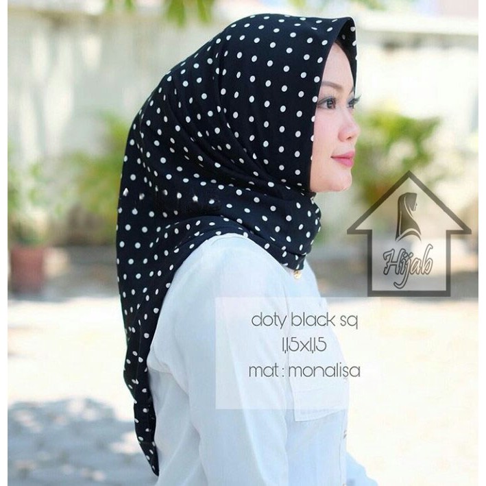COD-Jilbab Instan Terbaru Kerudung Segitiga Instan Motif Hijab Instan Termurah Rumah Hijab-DOTY HITAM