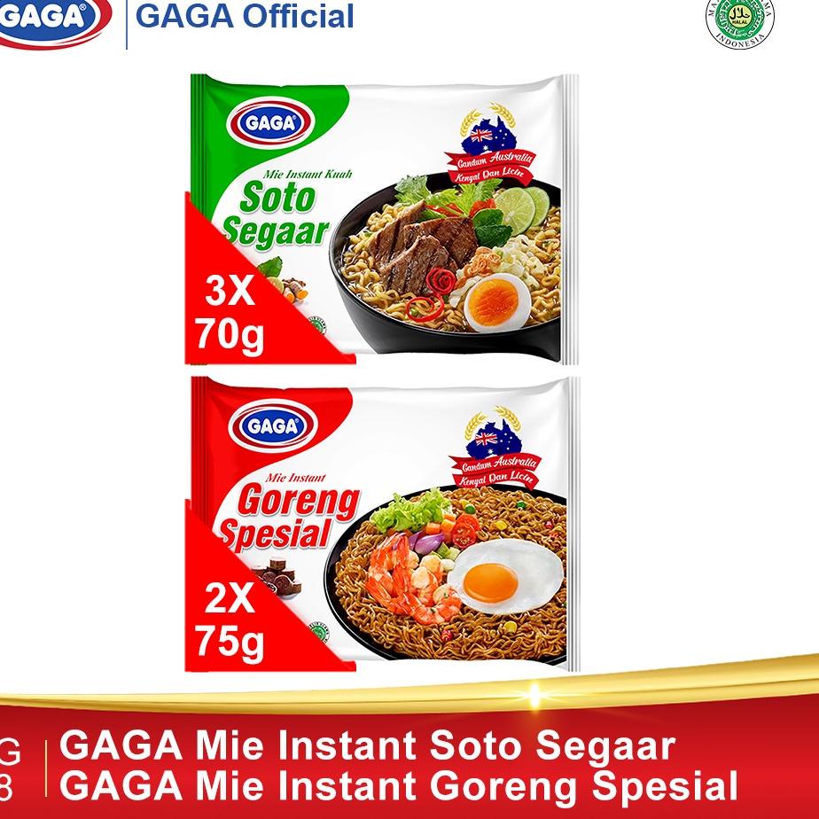 

Lagi Promo--GAGA Mie Soto Segaar 70g 3pcs, GAGA Goreng Special 75g 2pcs (GG68)